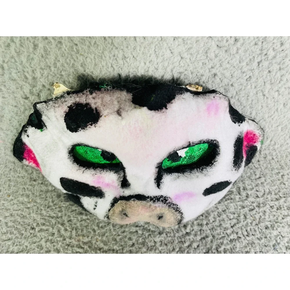 Novelty Cow Mask Costume‎ Cosplay Animal Handmade Decorative Funky Therian
